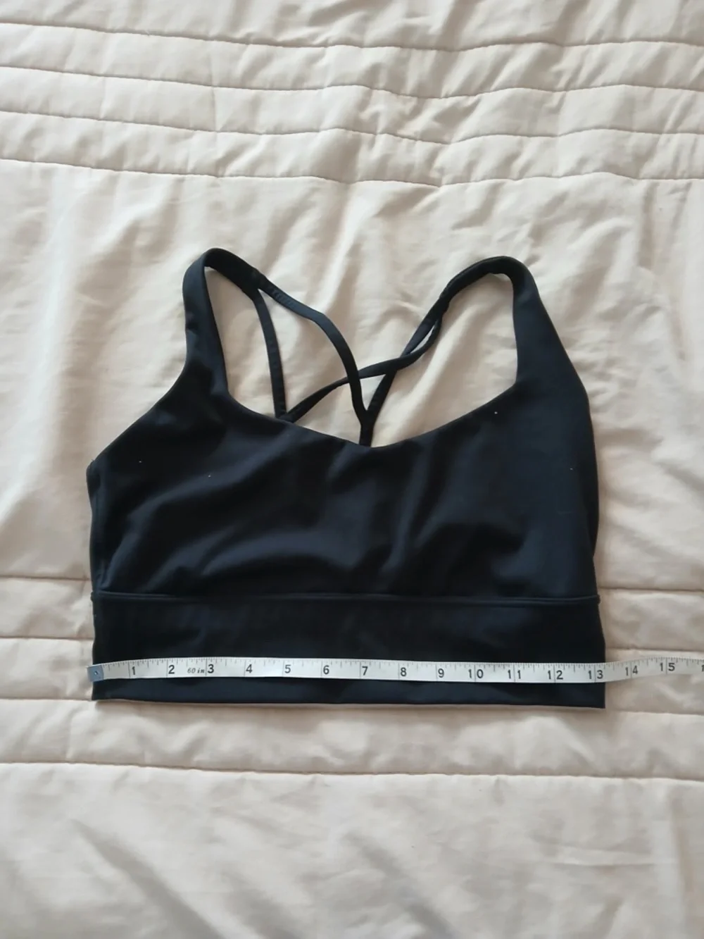 Black Strappy Back Sports Bra -pads not included